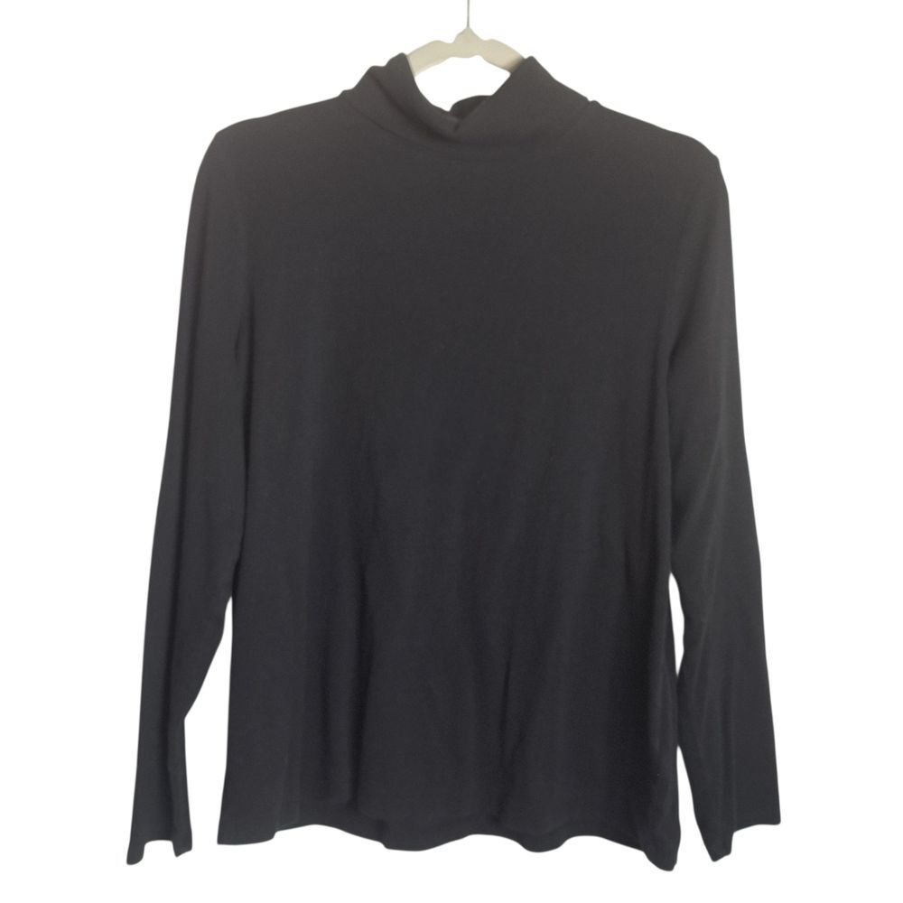 Cynthia Rowley Long Sleeve Black Turtleneck Top Pull Over Black Womens  XL